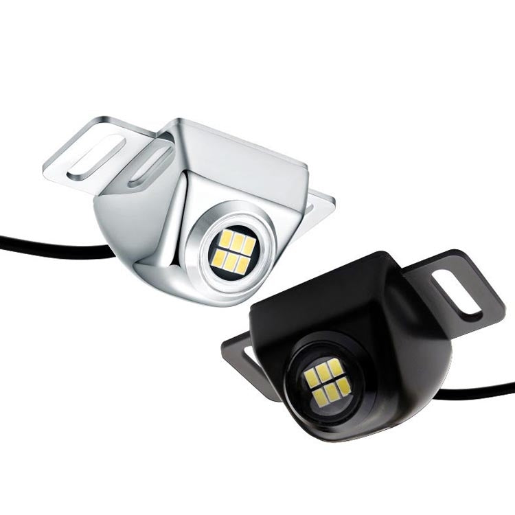 Car LED Electric Eye Reversing Light External Bulb Modified License Plate Auxiliary Light, Black, Silver