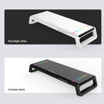 ICE COOREL T1 모니터 높임 랙 접이식 노트북 스탠드 RGB 조명 및 4xUSB 확장 인터페이스 포함