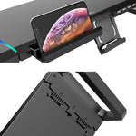 ICE COOREL T1 모니터 높임 랙 접이식 노트북 스탠드 RGB 조명 및 4xUSB 확장 인터페이스 포함