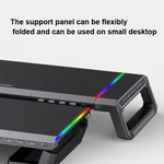 ICE COOREL T1 모니터 높임 랙 접이식 노트북 스탠드 RGB 조명 및 4xUSB 확장 인터페이스 포함
