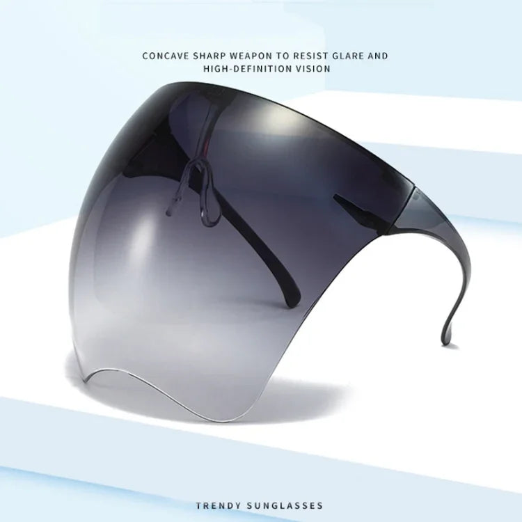 Men And Women All-Round Protection Anti-Fog Face Shield Integrated Anti-Spitting Goggles, Sunscreen Sunglasses(Gradient Gray)