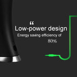 U2 5W 3단계 조광 LED 가죽 질감 데스크 램프 온도/시계/달력 표시, 블랙