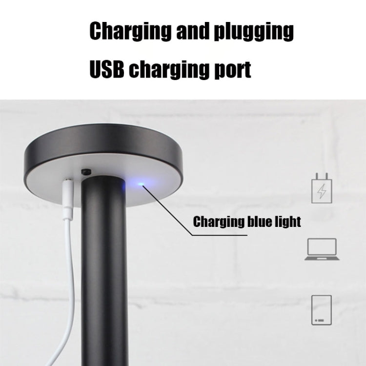 BC965 학생용 눈 보호 USB 방수 LED 테이블 램프 침대 옆 바 테이블 램프, 블랙, 화이트 수납, 잉크 대리석 패턴