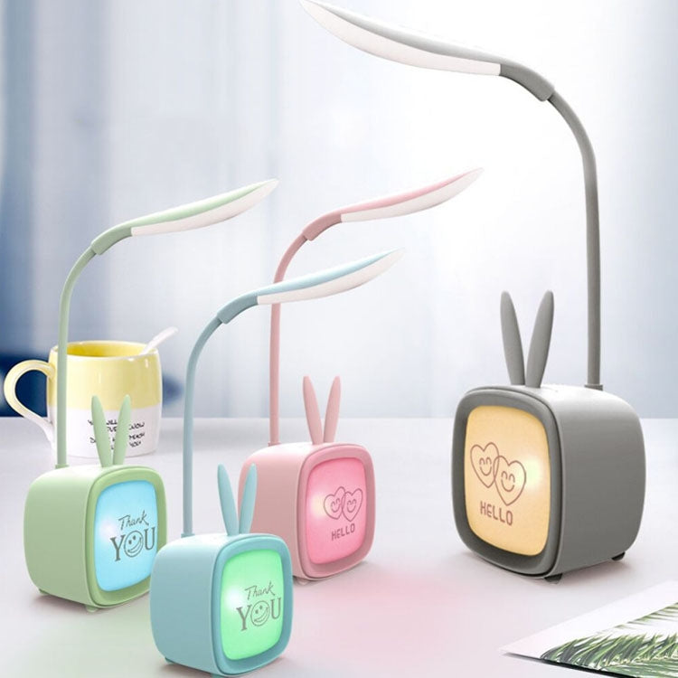 2개 세트 귀여운 반려동물 USB 테이블 램프 에너지 절약 눈 보호 LED 침실 기숙사 야간 조명, 랜덤 색상 배송, 토끼, 귀여운 곰, 새끼 사슴, 아치