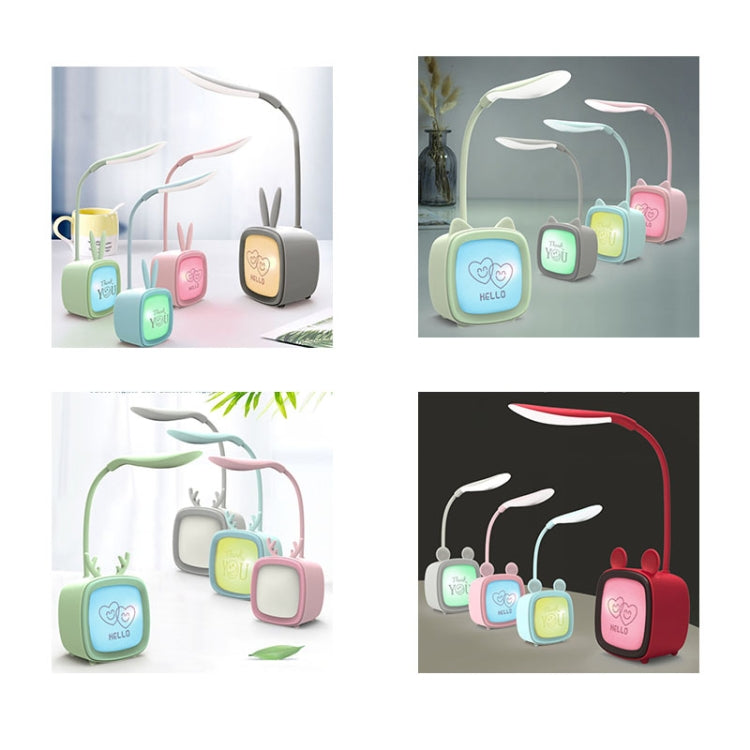 2개 세트 귀여운 반려동물 USB 테이블 램프 에너지 절약 눈 보호 LED 침실 기숙사 야간 조명, 랜덤 색상 배송, 토끼, 귀여운 곰, 새끼 사슴, 아치