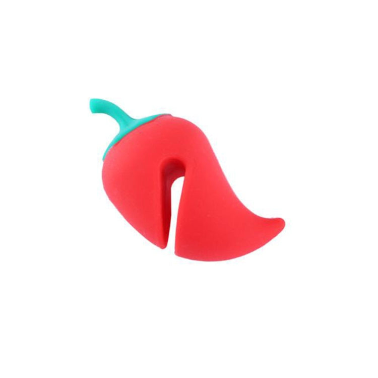 작은 고추 모양 냄비 뚜껑 넘침 방지 실리콘 냄비 뚜껑 높임 방지 도구, 고추