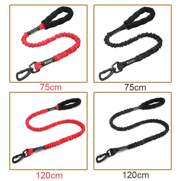 HCPET 개 견인 로프 애완동물 고탄성 폭발 방지 신축 로프, 75cm, 120cm