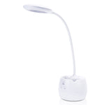 Deli 4326 3단계 조절 링 USB 충전 데스크 램프 펜 홀더 포함