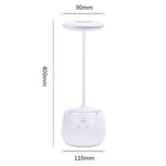 Deli 4326 3단계 조절 링 USB 충전 데스크 램프 펜 홀더 포함