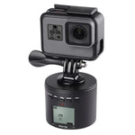Suptig RSX-350 360도 파노라마 헤드 전동 타임랩스 안정화 삼각대 어댑터 턴테이블 마운트 GoPro HERO9 /8 /7 /6 /5 /5 세션 /4 세션 /4 /3+ /3 /2 /1, Xiaoyi 및 기타 액션 카메라용