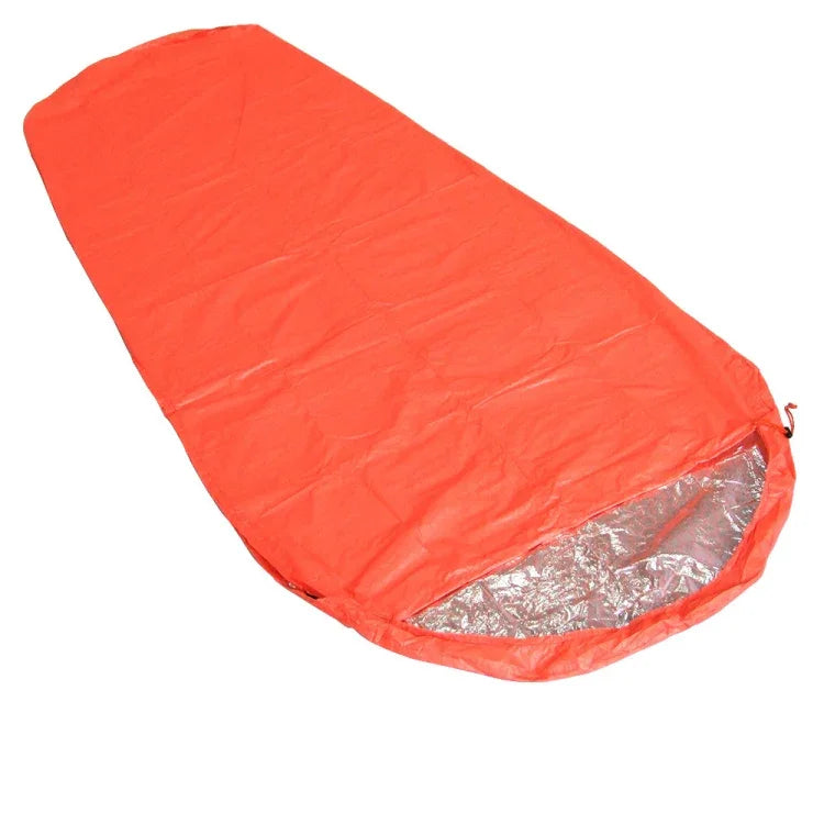 야외 하이킹 캠핑 열 반사 단열 침낭 응급 담요, 더블 봉투 200cmx145cm, 미라형 210cm x 83cm, 싱글 봉투 200 x 72cm (실버 그레이)