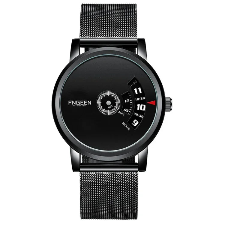 FNGEEN S230 남성 무침 쿼츠 시계, 블랙 스틸 블랙 다이얼, 화이트 스틸 블랙 다이얼, 화이트 스틸 화이트 다이얼, 블랙 메시 블랙 스틸 블랙, 화이트 메시 화이트 스틸 화이트 다이얼, 화이트 메시 화이트 스틸 블랙 다이얼