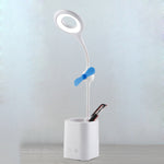 WS-8010 LED 팬 데스크 램프 침대 옆 데스크 USB 접이식 데스크 램프, 물방울, 링, 펜 홀더 화이트 팬 블레이드, 펜 홀더 옐로우 팬 블레이드, 펜 홀더 블루 팬 블레이드, 펜 홀더 그린 팬 블레이드
