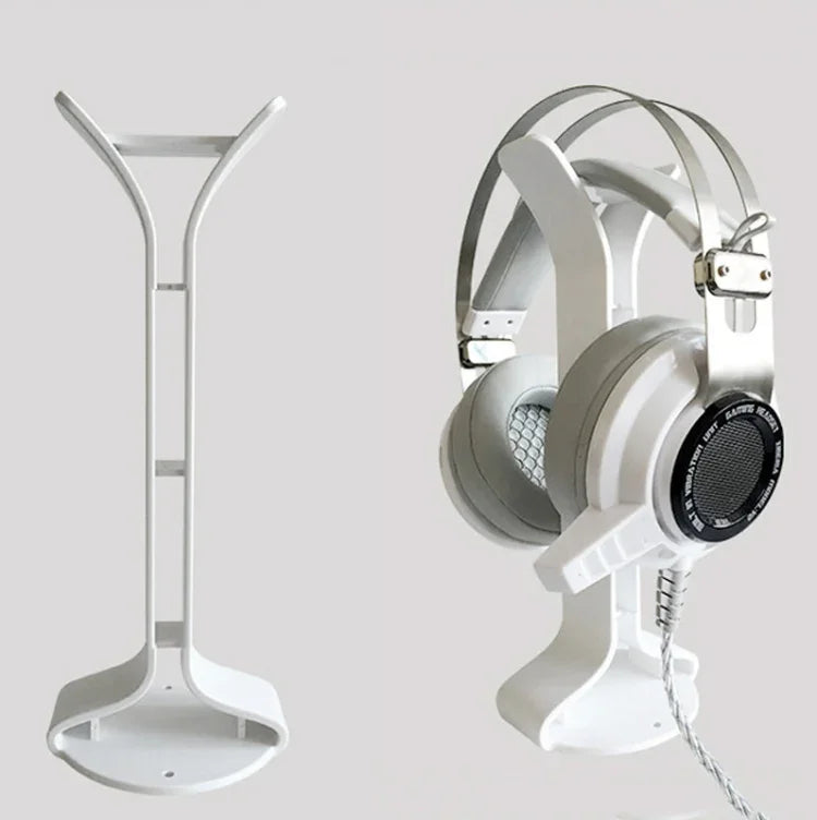 2 PCS Universal Headphone Holder Display Shelf  Internet Cafe Computer Headphone Hanger, White, Black