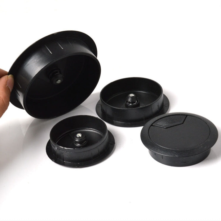 ABS 플라스틱 원형 케이블 박스 컴퓨터 책상 케이블 구멍 커버, 규격: 80mm (흰색), 50mm (흰색), 50mm (검정), 53mm (흰색), 53mm (검정), 60mm (검정), 60mm (흰색), 80mm (검정), 80mm (흰색)