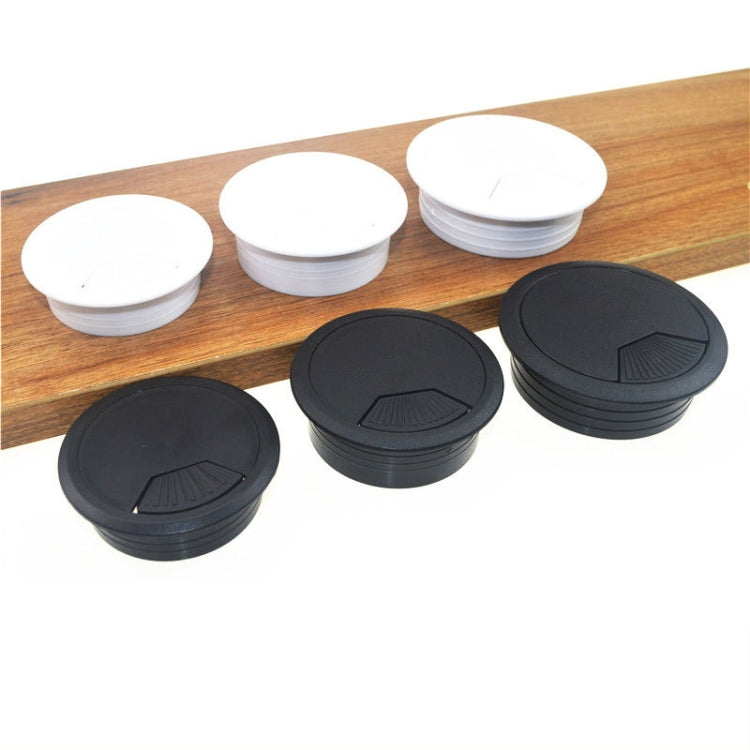 ABS 플라스틱 원형 케이블 박스 컴퓨터 책상 케이블 구멍 커버, 규격: 80mm (흰색), 50mm (흰색), 50mm (검정), 53mm (흰색), 53mm (검정), 60mm (검정), 60mm (흰색), 80mm (검정), 80mm (흰색)