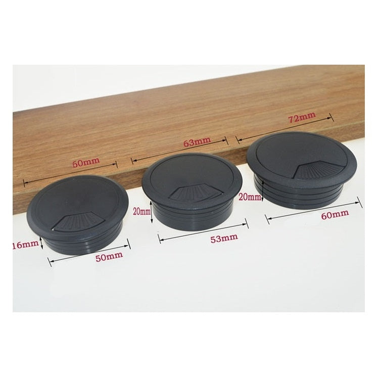 ABS 플라스틱 원형 케이블 박스 컴퓨터 책상 케이블 구멍 커버, 규격: 80mm (흰색), 50mm (흰색), 50mm (검정), 53mm (흰색), 53mm (검정), 60mm (검정), 60mm (흰색), 80mm (검정), 80mm (흰색)