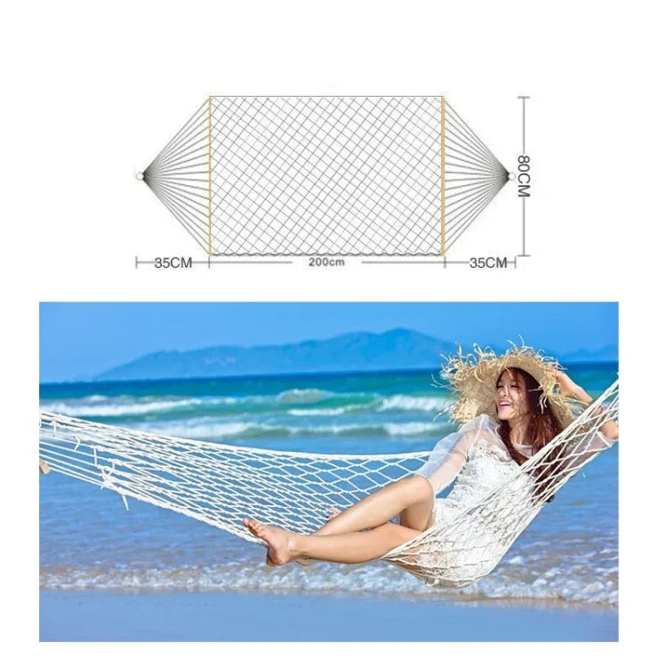 야외 메시 해먹 면 실 견고한 나무 막대 해먹 실내 그네, 크기: 200x80cm, 200x80cm 흰색