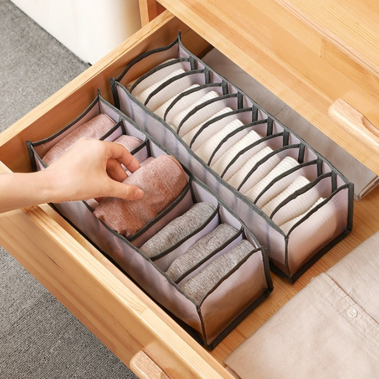 3-in-1 속옷 서랍 보관함 가정용 양말 접이식 보관함, 베이지, 회색