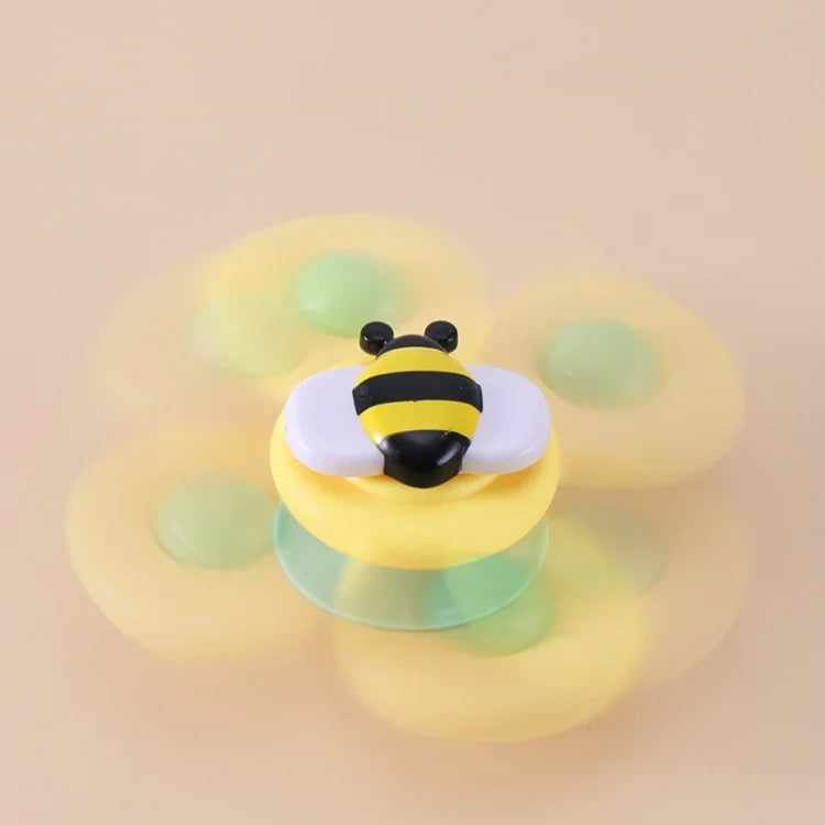 3-in-1 손끝 스피너 아기 딸랑이 삼색 곤충 빨판 돌리고 돌리는 재미 아기 목욕 장난감, 손끝 스피너