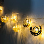 Eid Al-Fitr LED Star and Moon String Lights Ramadan Festival Decoration Lamp, 1.65m 10 LEDs, 3m 20 LEDs