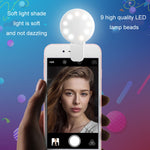 2개 세트 휴대폰 보조 조명 카메라 사진 LED 셀카 라이트, 흰색, 분홍, 파랑, 검정