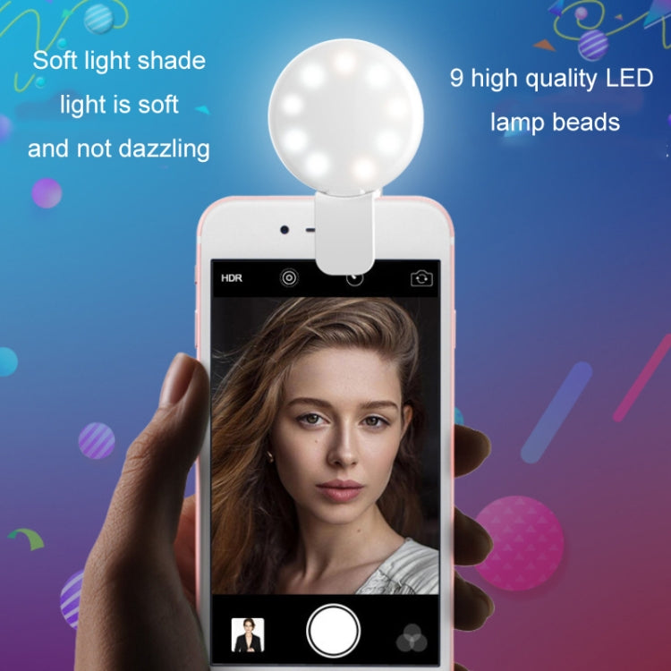 2개 세트 휴대폰 보조 조명 카메라 사진 LED 셀카 라이트, 흰색, 분홍, 파랑, 검정