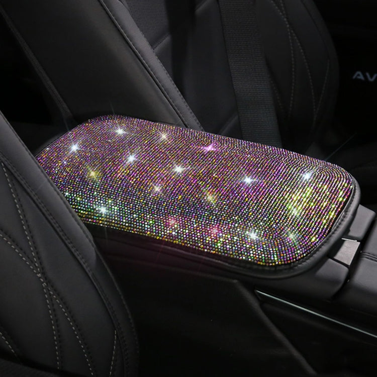 Car Diamond Armrest Box Cushion Personalized Car Decorations Dirt And Non-Slip, Black Colorful Diamond, Black White Diamond, Black Blue Diamond, Black Green Diamond