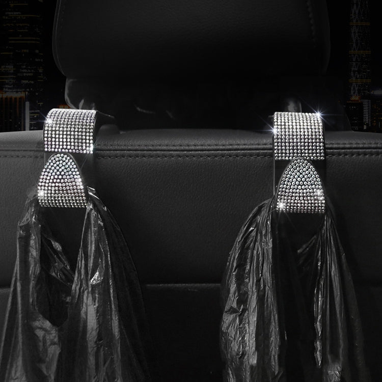 3 PCS Car Rear Seat Hooks Car Seats Multi-Function Diamond-Studded Hooks, White Diamond, Colorful Diamond, Black Diamond, Emerald, Gray Diamond, Pink Diamond, Red Diamond