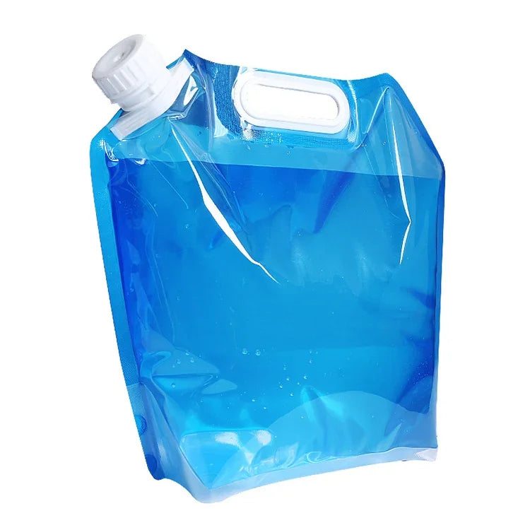 PE 워터 백 휴대용 접이식 물 저장 리프팅 백 캠핑 하이킹 생존 하이드레이션 저장 블래더, 10L(블루)