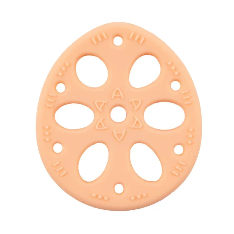 M010093 Silicone Lotus Root Tablets Baby Soothing Teether Children Molars Toys Maternal And Child Supplies, Colour: Beige With Lanyard, Pink, Yellow, Blue, Beige, Pink With Lanyard, Yellow With Lanyard, Blue With Lanyard, Beige With Lanyard