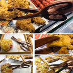 나무 식품 집게 주방 가정용 바비큐 식품 집게 디저트 페이스트리 빵 집게, 피비 집게, 가위 집게