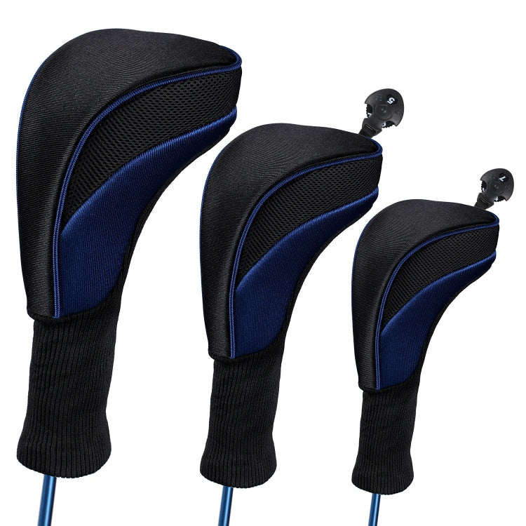 3-in-1 No.1 / No.3 / No.5 클럽 보호 커버 골프 클럽 헤드 커버, HD-014 3-in-1 블루, HD-014 3-in-1 블랙, HD-014 3-in-1 레드