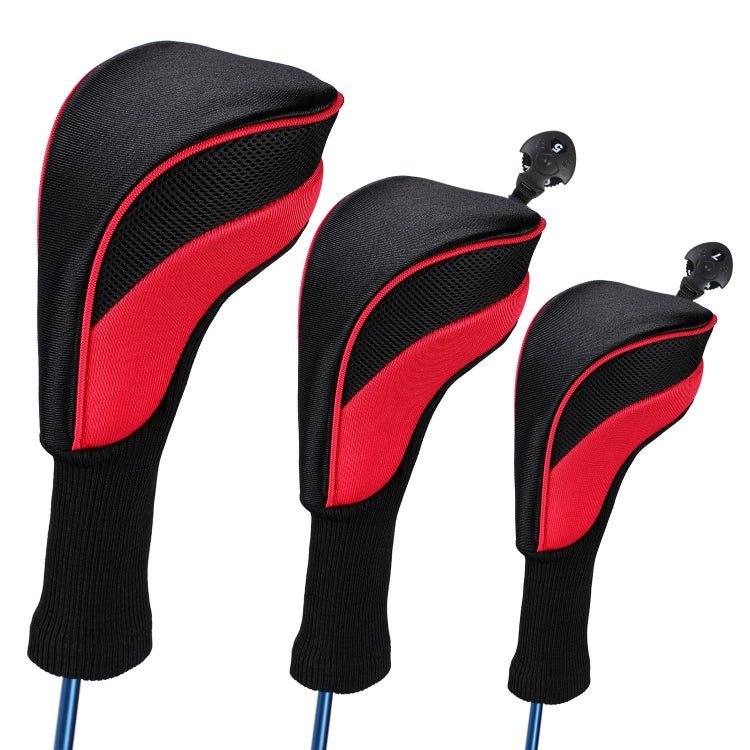 3-in-1 No.1 / No.3 / No.5 클럽 보호 커버 골프 클럽 헤드 커버, HD-014 3-in-1 블루, HD-014 3-in-1 블랙, HD-014 3-in-1 레드