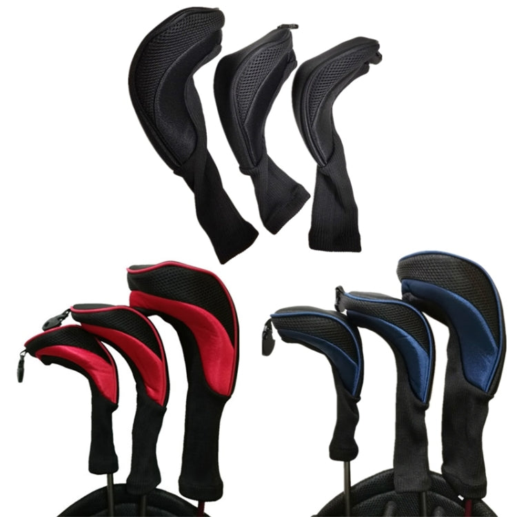 3-in-1 No.1 / No.3 / No.5 클럽 보호 커버 골프 클럽 헤드 커버, HD-014 3-in-1 블루, HD-014 3-in-1 블랙, HD-014 3-in-1 레드