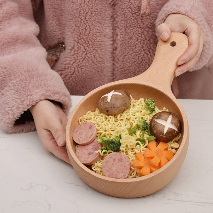 즉석 라면 그릇 나무 김치 그릇 과일 샐러드 나무 그릇 손잡이 포함, 소형