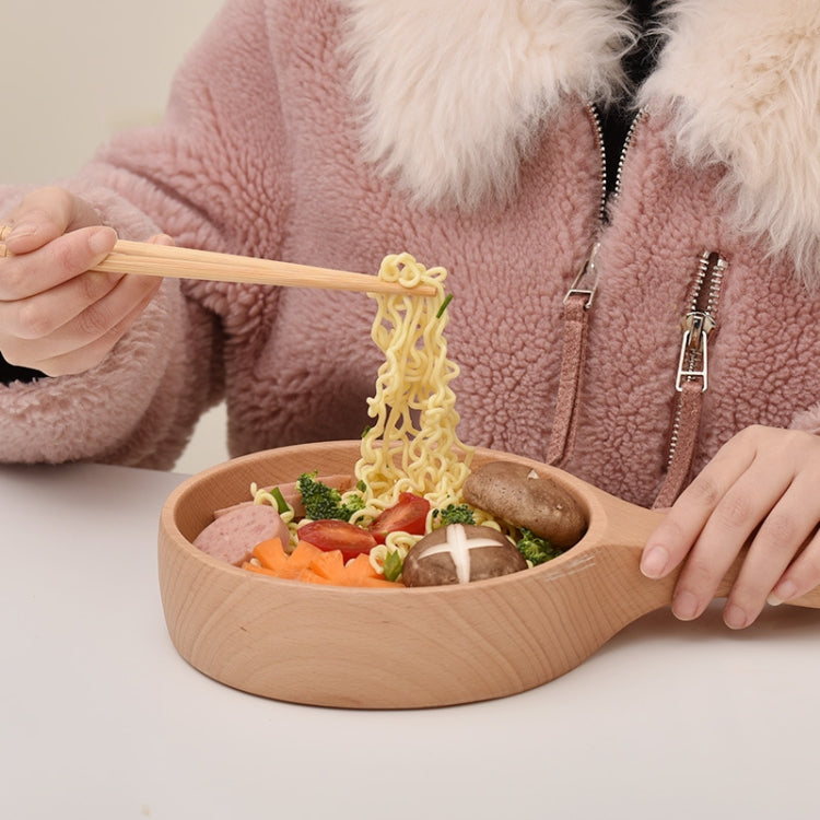 즉석 라면 그릇 나무 김치 그릇 과일 샐러드 나무 그릇 손잡이 포함, 소형