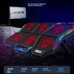 COOLCOLD RGB 노트북 라디에이터 6팬 조절 가능한 노트북 냉각 베이스, 5V 속도 컬러풀 버전, 5V 터치 12 심포니 버전