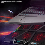 COOLCOLD RGB 노트북 라디에이터 6팬 조절 가능한 노트북 냉각 베이스, 5V 속도 컬러풀 버전, 5V 터치 12 심포니 버전