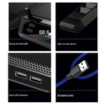 COOLCOLD RGB 노트북 라디에이터 6팬 조절 가능한 노트북 냉각 베이스, 5V 속도 컬러풀 버전, 5V 터치 12 심포니 버전