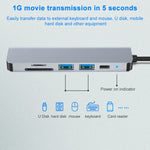 6-in-1 USB-C / Type-C to 4K HDMI + SD / TF 카드 슬롯 + PD USB-C / Type-C 충전 + 2 USB 3.0 포트 다기능 허브 도킹 스테이션, 6-in-1