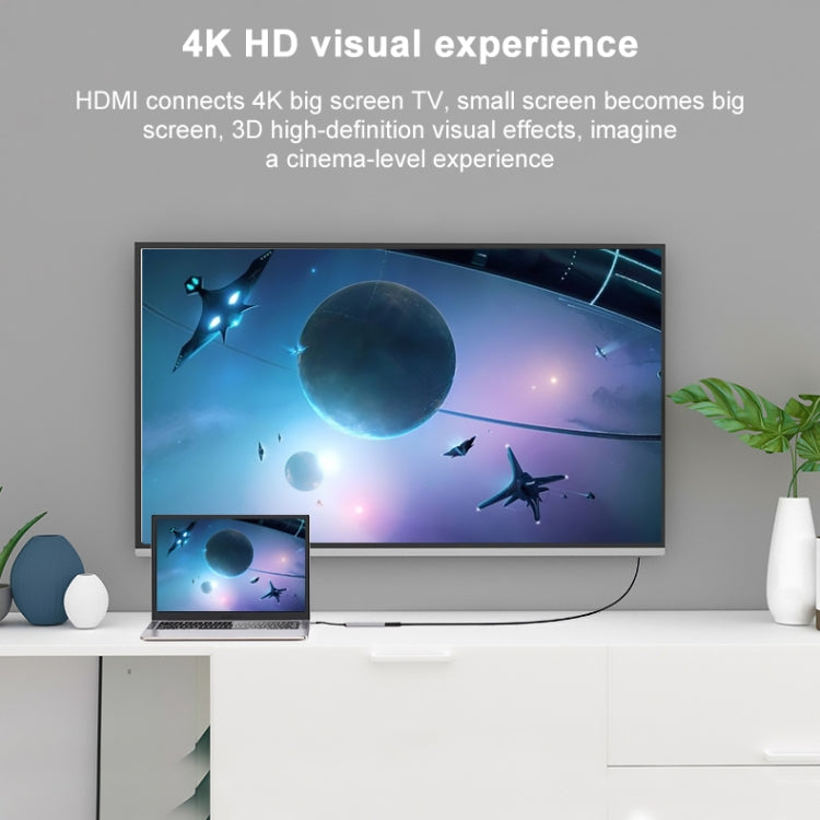 6-in-1 USB-C / Type-C to 4K HDMI + SD / TF 카드 슬롯 + PD USB-C / Type-C 충전 + 2 USB 3.0 포트 다기능 허브 도킹 스테이션, 6-in-1
