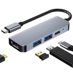 BYL-2011 4-in-1 USB-C / Type-C to 4K HDMI + USB 3.0 + USB 2.0 + PD USB-C / Type-C 충전 포트 다기능 허브 도킹 스테이션, 4-in-1