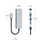 BYL-2011 4-in-1 USB-C / Type-C to 4K HDMI + USB 3.0 + USB 2.0 + PD USB-C / Type-C 충전 포트 다기능 허브 도킹 스테이션, 4-in-1