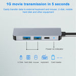 BYL-2011 4-in-1 USB-C / Type-C to 4K HDMI + USB 3.0 + USB 2.0 + PD USB-C / Type-C 충전 포트 다기능 허브 도킹 스테이션, 4-in-1