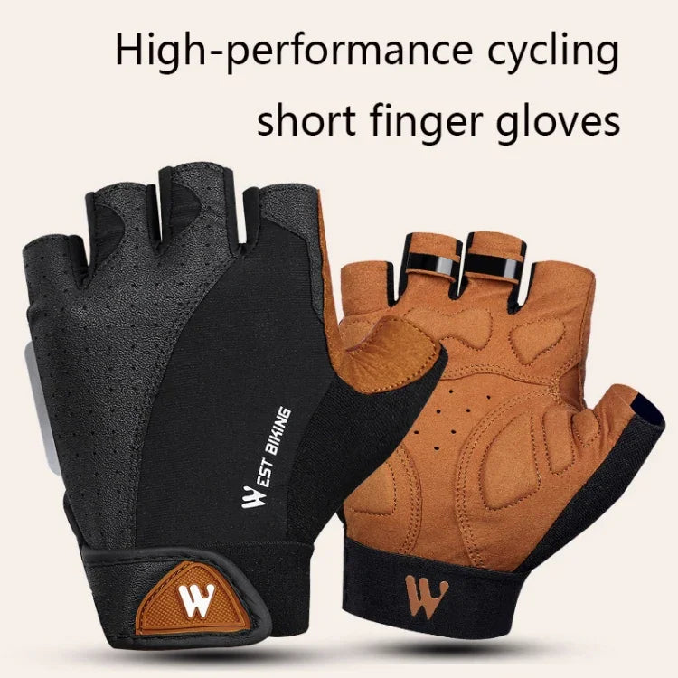 WEST BIKING YP0211196 하프 핑거 충격 흡수 미끄럼 방지 오토바이 자전거 장갑 라이딩 장비, S, M, L, XL