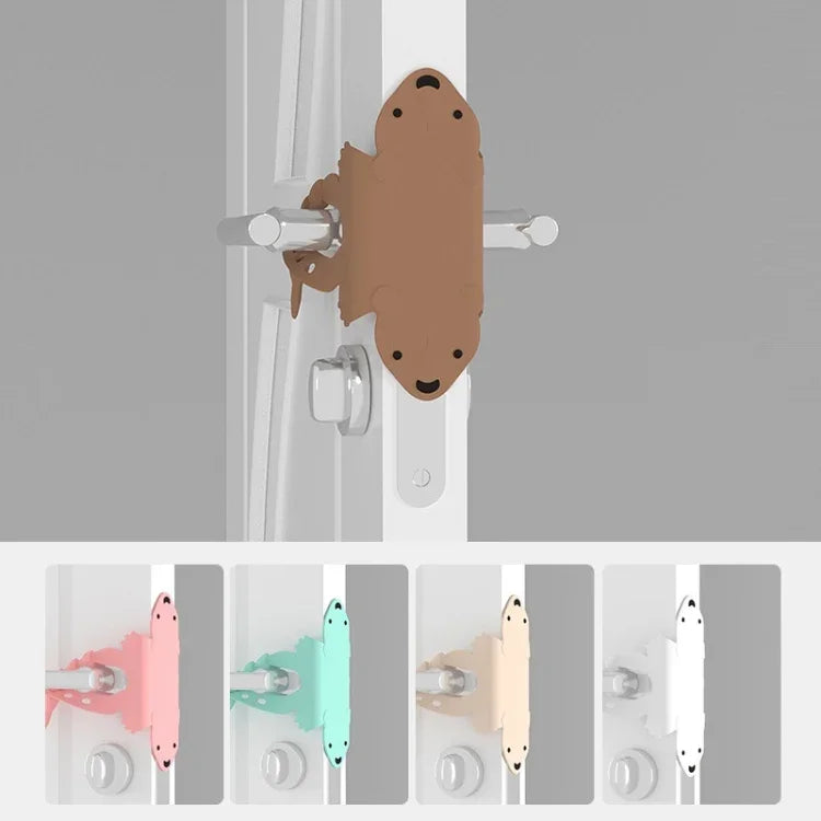 Cartoon Bear Bedroom Door Mute Lock Closed Door Anti-collision Protection Cushion, Green, Pink, Coffee, Apricot, White