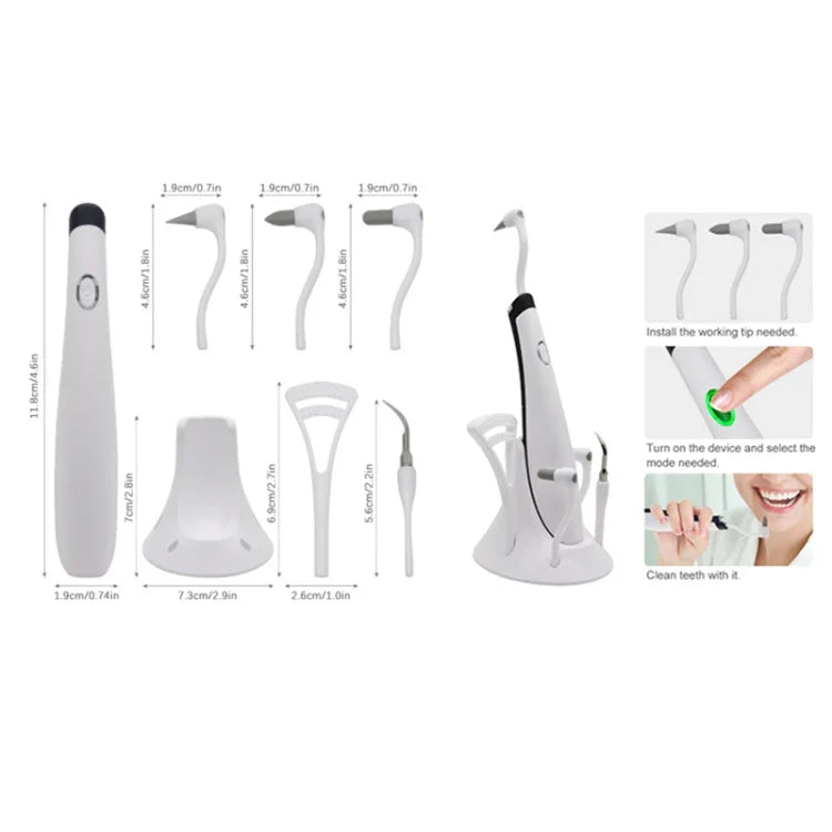 2319-S-51 가정용 소닉 스케일러 휴대용 치과 관리 도구 치아 세척 기구, 흰색, 파랑, 검정