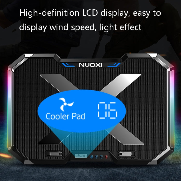 NUOXI Q8 노트북 라디에이터 LCD 화면 버튼 제어 RBG 발광 컴퓨터 냉각 베이스