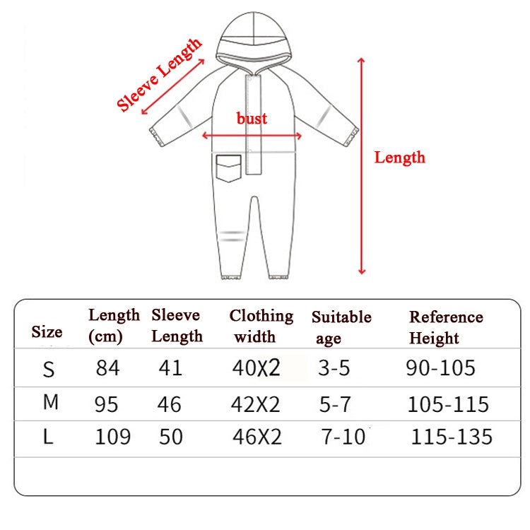 어린이 원피스 우비 남녀공용 경량 후드 판초, S, L, M